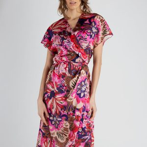 Abito a Portafoglio midi in Fantasia Floreale