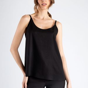 Top Spalline Sottili in Tencel – NERO