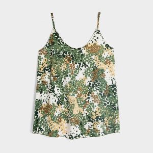 Top Spalline Sottili in Fantasia Astratta