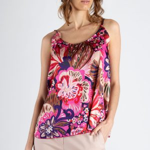 Top Spalline Sottili in Fantasia Floreale