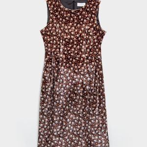 Abito Tubino in Velluto Stampato – Cacao