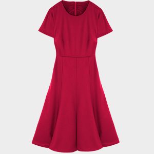 Abito Svasato Envers Satin di Viscosa