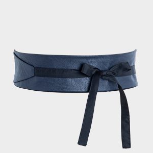 Cintura Obi in Ecopelle e Seta – blu