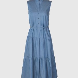 Abito Chemise Balze in Chambray