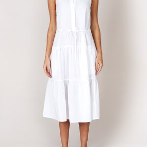 Abito Chemise Balze in Viscosa e Lino