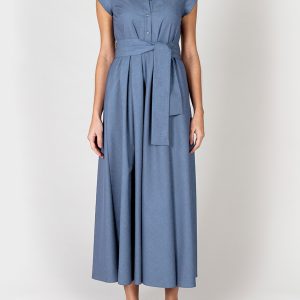 Abito Chemisier Manica Corta Chambray – Light blue