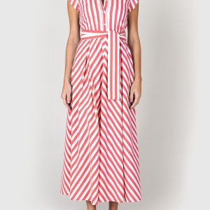 Abito Chemisier Manica Corta Cotone – Riga rossa