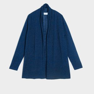 Cardigan Scivolato Lana, Seta e Cashmere – Pavone