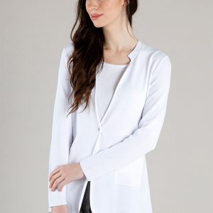 Blazer di Maglia in Viscosa Stretch – Bianco