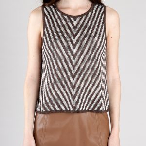 Top di Maglia Jacquard in Responsible Linen – Fondente