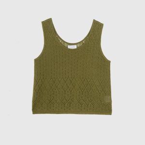 Top Traforato in Responsible Linen – Felce