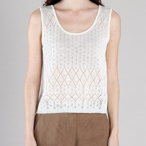 Top Traforato in Responsible Linen – Off White