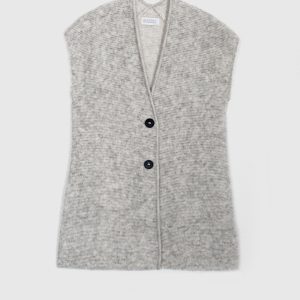 Cardigan Smanicato Jacquard Pelliccetta