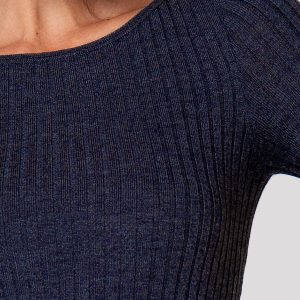 Maglia Barchetta Coste in Responsible Wool – Blu