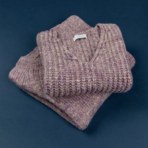 Gilet Crop di Maglia in Alpaca Blend Melange – Lavanda