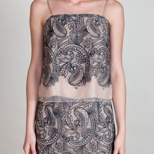 Top Spalline Sottili Ricamato