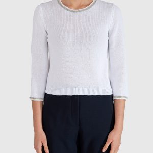 Maglia Girocollo in Cotone Biologico – Bianco