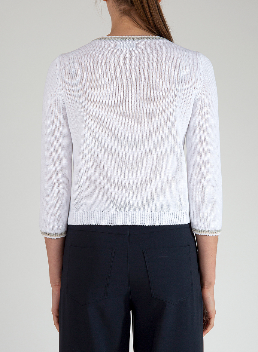 Maglia Girocollo in Cotone Biologico – Bianco - immagine 5