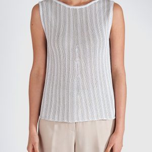Top Jacquard in Cotone Biologico – Bianco
