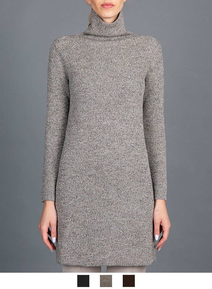 Abito di Maglia Collo Cratere Responsible Wool moulinè - immagine 2