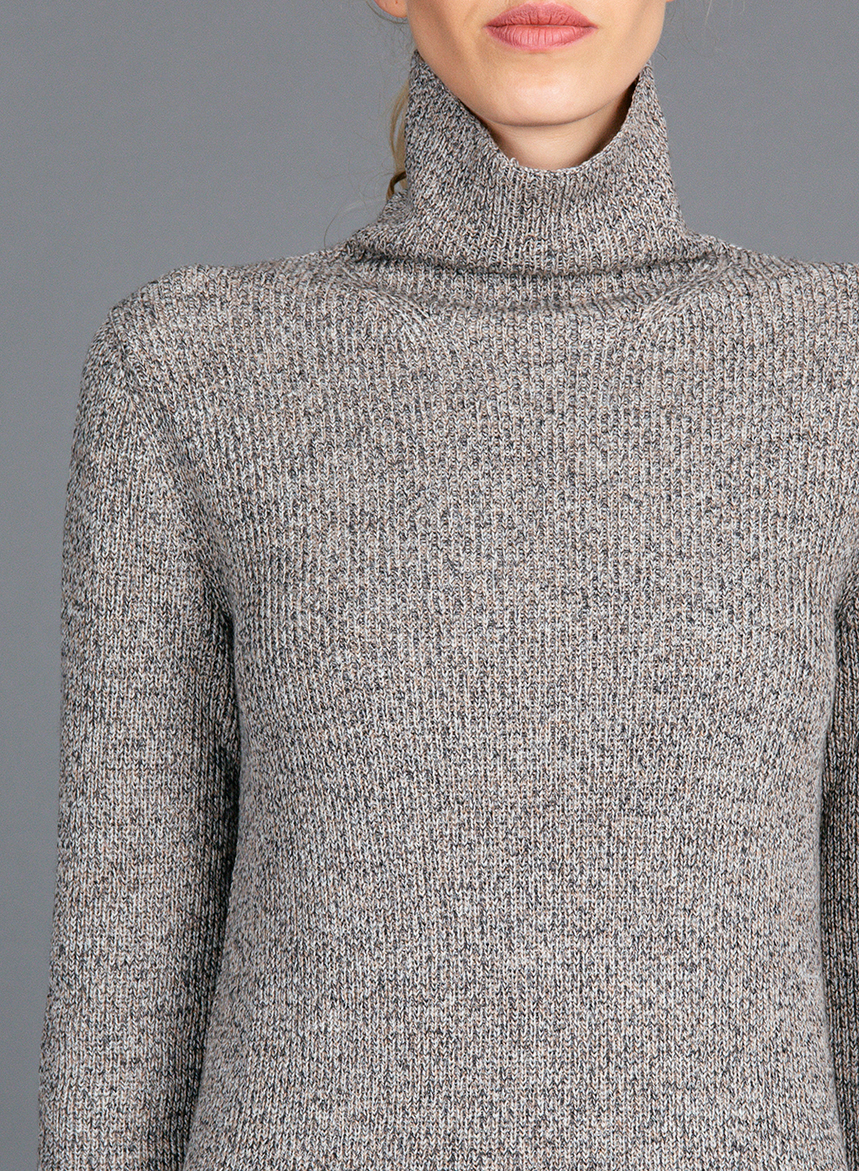 Abito di Maglia Collo Cratere Responsible Wool moulinè - immagine 4