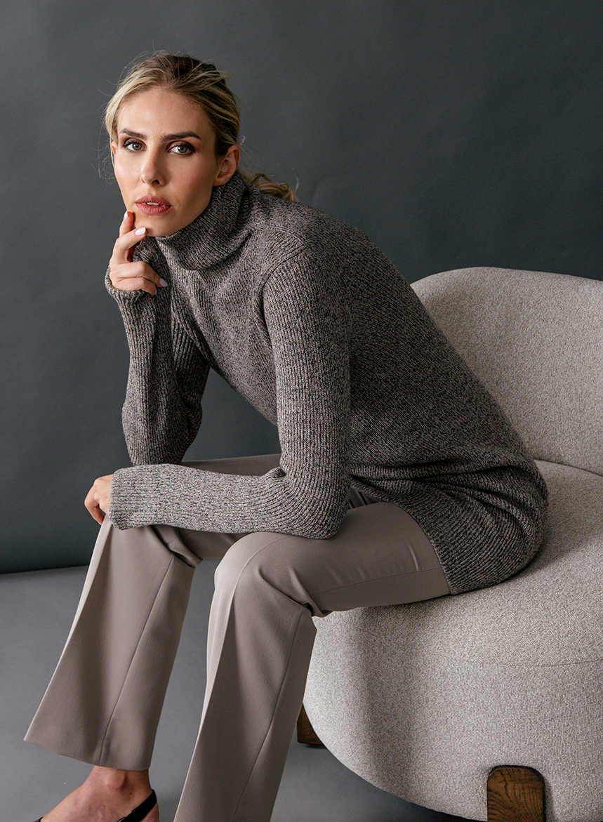 Abito di Maglia Collo Cratere Responsible Wool moulinè - immagine 6