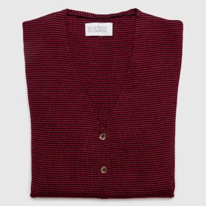 Cardigan Coste Lana Seta e Cashmere – Riga Borgogna