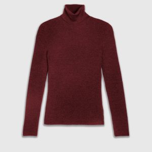 Maglia Dolcevita Coste Lana, Seta e Cashmere