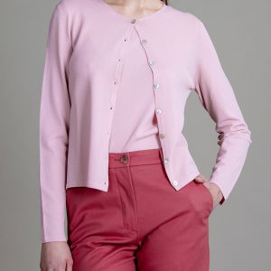 Cardigan di Maglia in Viscosa Stretch