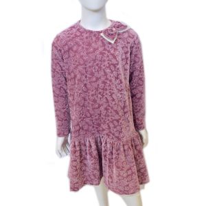 Abito bambina vellutino rosa