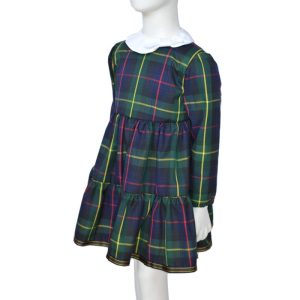 Abito bambina  tartan blu