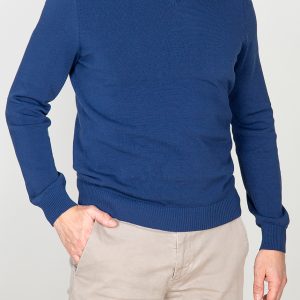 Maglione Uomo scollo V Cotone Crèpe