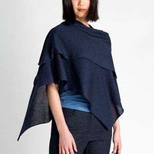 Stola in Lana, Seta e Cashmere – Blu