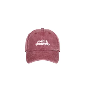 Amici & Buon Vino Baseball Cap - Washed Red
