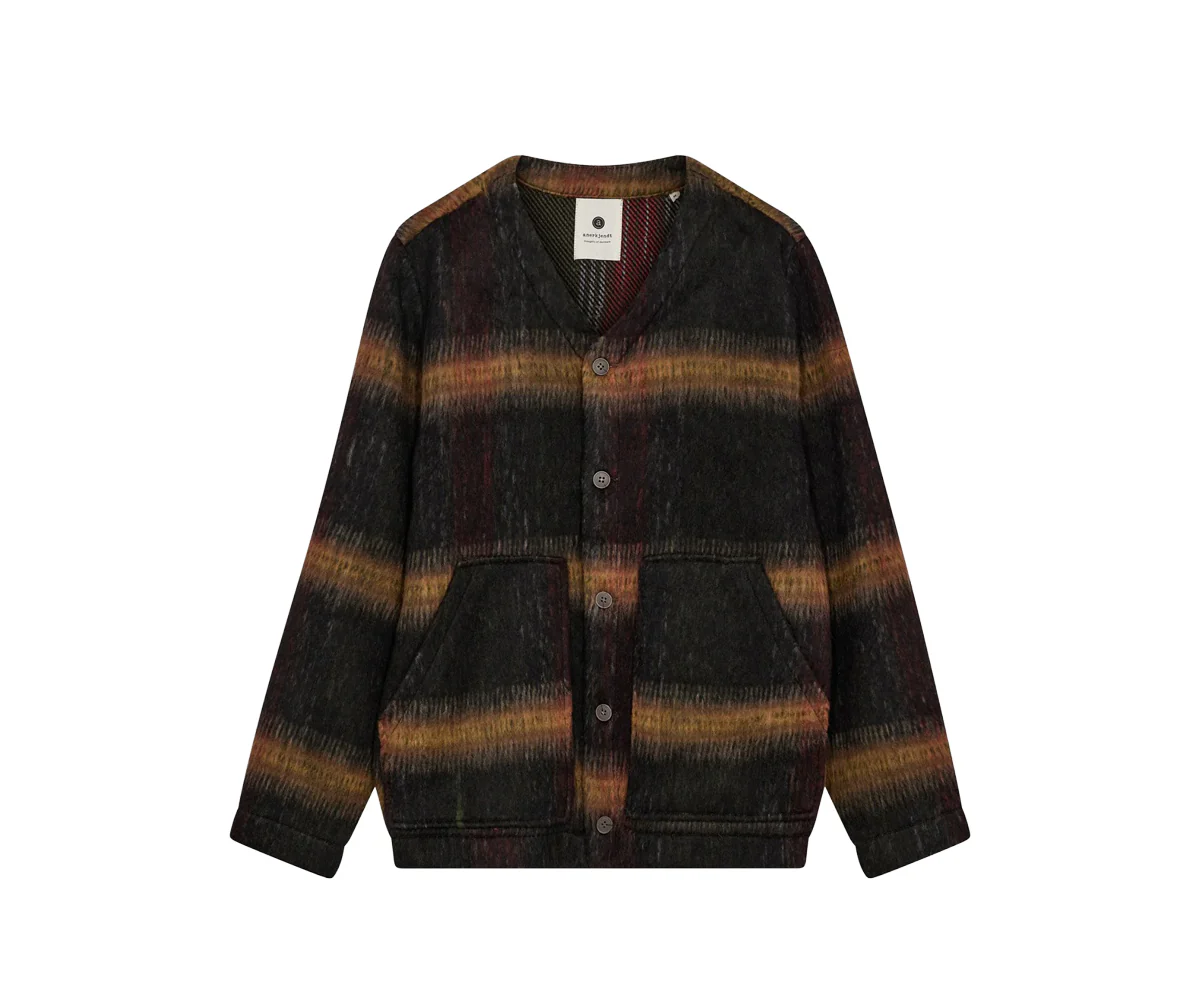 Akdan Heavy Twill Check Overshirt - Forest Night