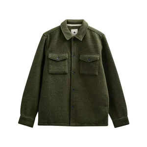 Akoscar Boiled Wool Overshirt - Forest Night