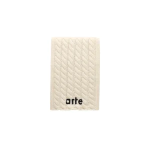 Textured Logo Scarf - Cream