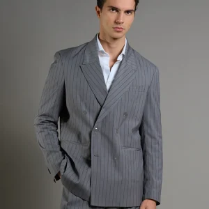 Giacca Relax Fit Gessato