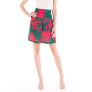 Bermuda a fiori verde e fucsia