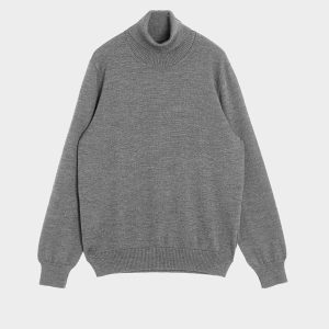 Maglione Uomo Dolcevita Lana Merinos – Grigio