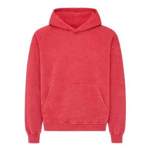 Organic Oversized Hoodie - Faded Red