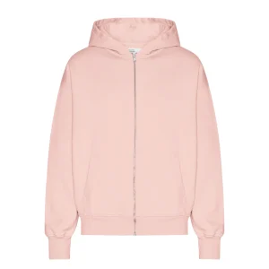 Organic Oversized Zip Hoodie - Faded Pink