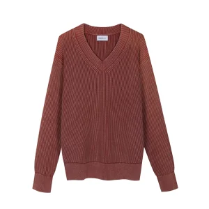 V-Neck Decolorato -Brick