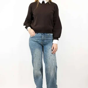 JEANS DRITTO CON PIETRE – VICOLO ART. df5154