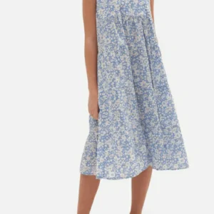 Pesciolino Rosso Abito Bambina Balze Liberty