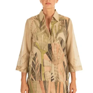 Diana Gallesi CAMICIA LUNGA IN MUSSOLA STAMPATA