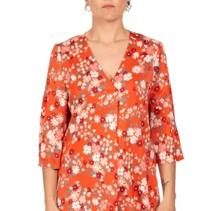 Diana Gallesi BLUSA STAMPATA SCOLLO A V