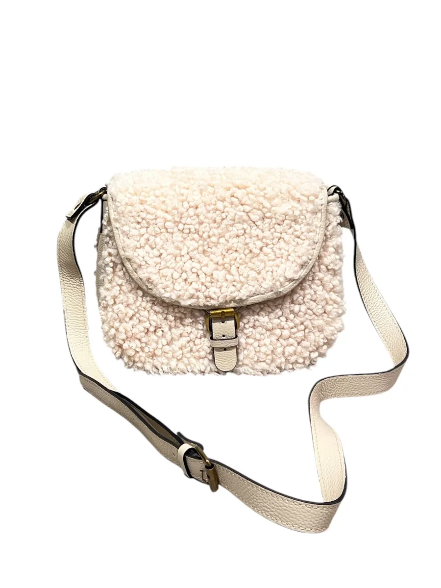 borsa patta teddy vera pelle nero,panna MYRA - immagine 6