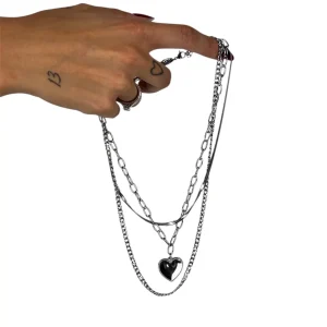 collana tre fili cuore argento MYRA