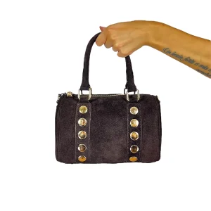 bauletto camoscio borchie marrone,nero,tabacco MYRA